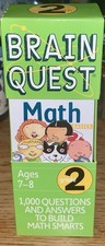 Brain Quest 2nd Grade 7-8 Yrs MATH 1000 Q A Cards to Build Math Smarts Deck 1 2