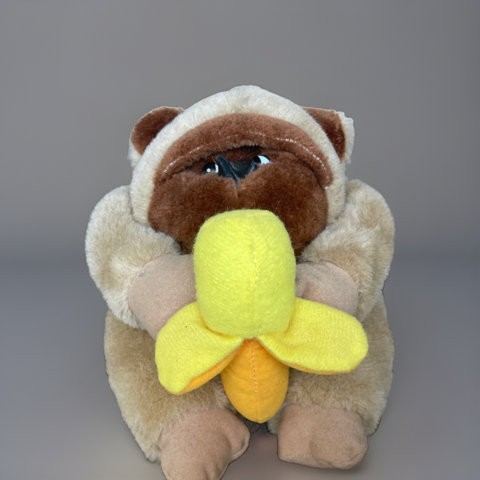 Vintage Tan Brown Chimp Riller Ape Gorilla Plush Side Eye Banana Circus Circus