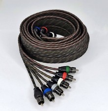 Sky High Car Audio 6 Channel Twisted RCA 12ft Cables Coated Car Audio