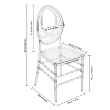 Clear Dining Chairs 4PCS Stacking Chairs Elegant Party Event Wedding Chairs NEW