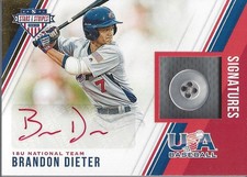 2018 USA Stars Stripes Material Sig Buttons #29 Brandon Dieter Auto /8 - BB