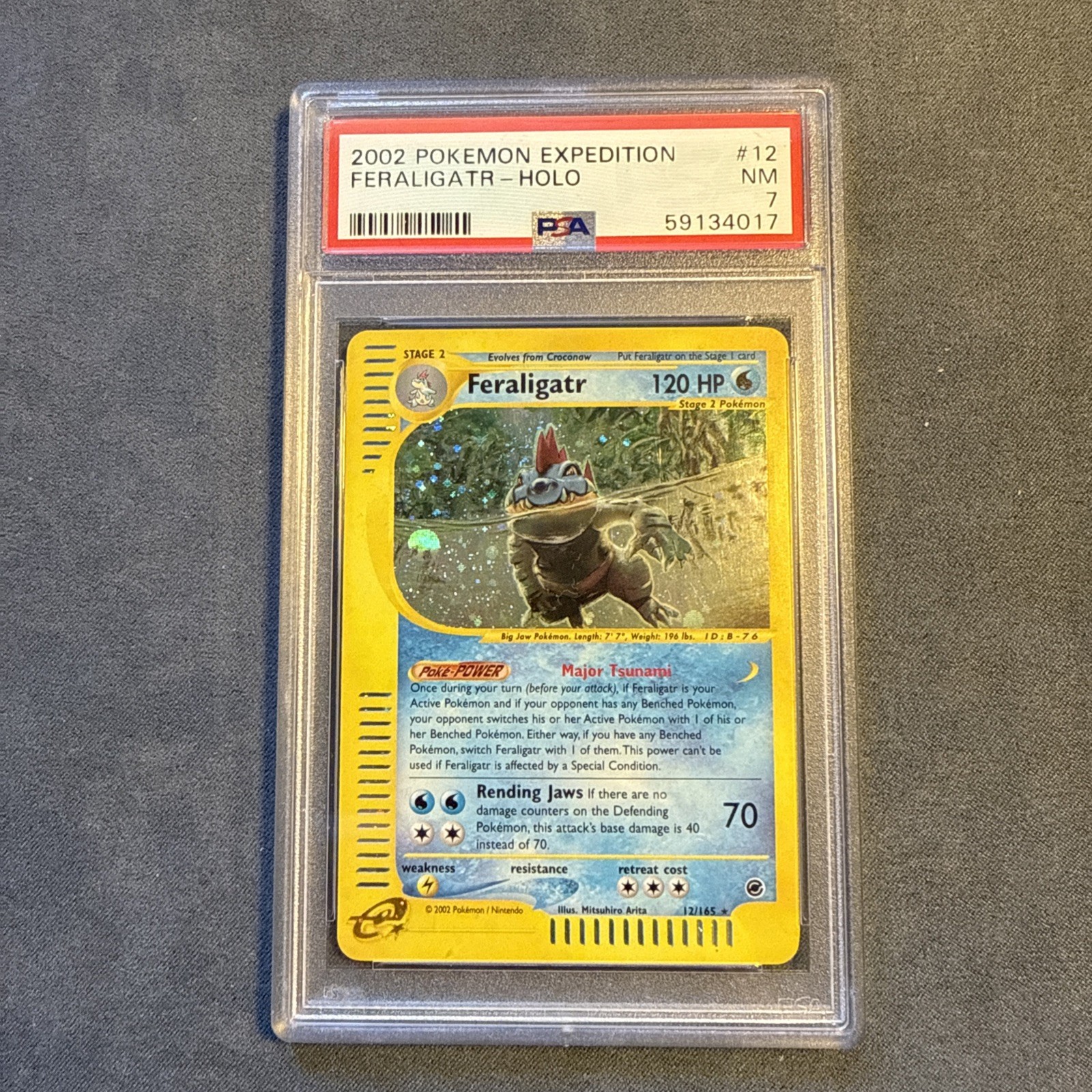 Feraligatr PSA 7 12/165 Expedition Base Set Pokemon Holo