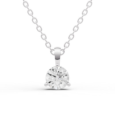 14K Weißgold 0,25 ct Lab Grown Diamant Solitär Anhänger