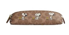 Coach X Peanuts Pencil Case In Signature Canvas With Snoopy Print CBT17 2025