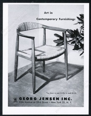 1952 Hans Wegner Danish modern chair photo Georg Jensen vintage