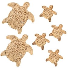 6 Pcs Handmade Wicker Sea Turtle Wall Decor Sea Turtle Beach Theme Decor 2