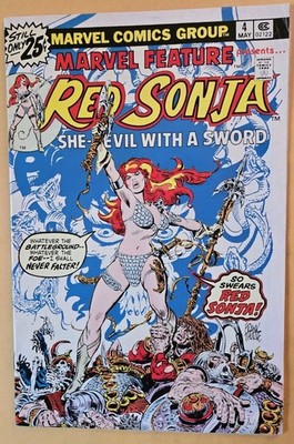 Marvel Feature #4 VG+ (4.5) ''Red Sonja'' Marvel Comics 5/76