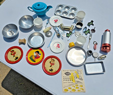 Vtg Lot of Metal Plastic Kids Kitchen Toys Jack Jill Mirro Mini Cooky Press