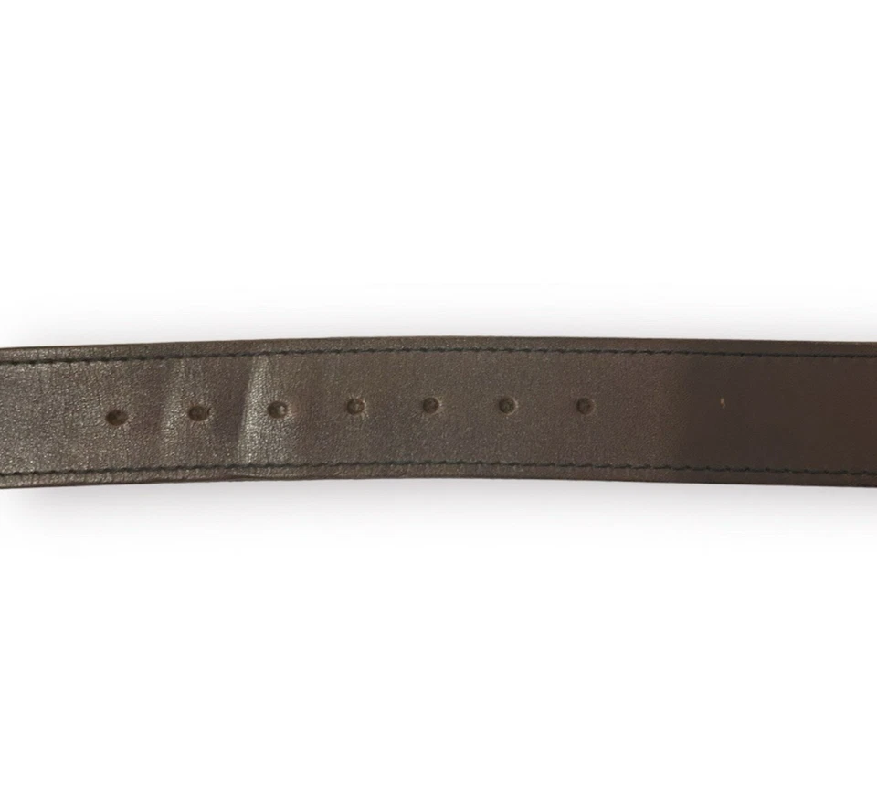 Cinturón Naranja Ejército Azul Marino Para Hombre Marrón Cuero Grano Genuino - Talla 46 - 1 3/8" Ancho Foto 4 de 4