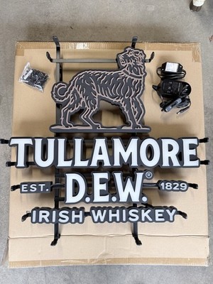 TULLAMORE DEW IRISH WHISKEY LED SIGN MAN CAVE GARAGE LIGHT TULLAMORE D.E.W. NEW!