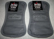 ALL-CLAD Metalcrafters ~ (2) Pot Holders with Easy Grip Silicone ~ Pewter ~ NEW