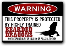 Ylens Bearded Dragons,Funny Tin Metal Signs Home D cor,Bearded Dragon 8x12 Inch