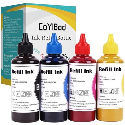 Sublimation Ink Refills for Inkjet Printers - 4 Colors