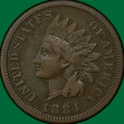 1884 Indian Head Cent Very Fine VF Coin #39505