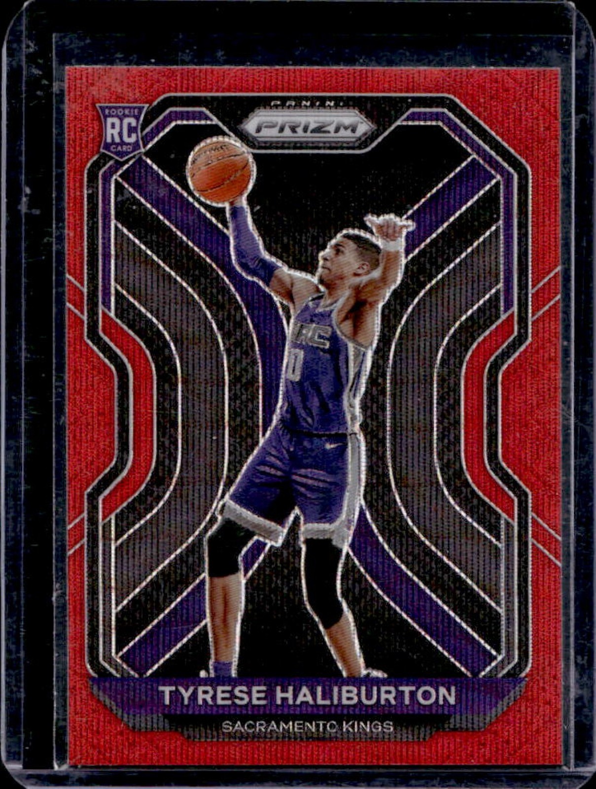 2020-21 Panini Prizm Tyrese Haliburton RC Ruby Wave Prizm Rookie #262 Kings