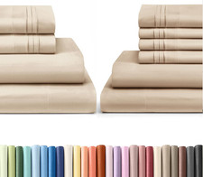 Luxurious Cream Queen Bed Sheets Set - 4 6 Piece Collection