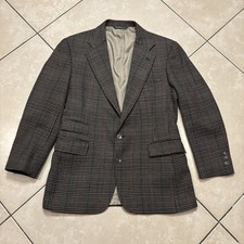 Vintage 1992 POLO Ralph Lauren Houndstooth Blazer Mens M Brown Tweed Union USA