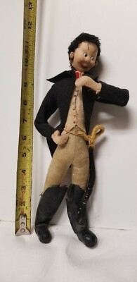 KLUMPE or Klumpy from Spain early 1950s officer doll cloth head face and body