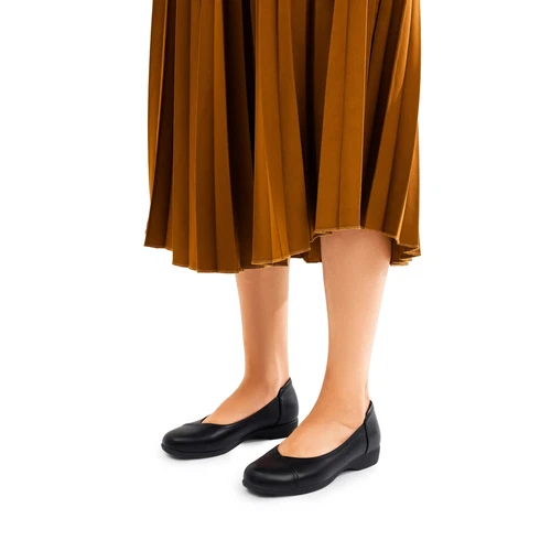 Women Round Toe Low Heel Flats Comfortable Slip On Office Work Flat Shoes - Picture 5 of 25