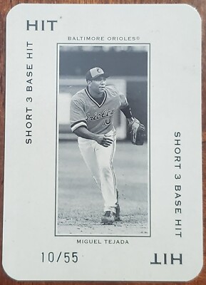 2005 THROWBACK THREAD MIGUEL TEJADA POLO GROUNDS HIT SHORT 3 BASE /55 #PG-58 MT