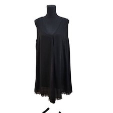 Emery Rose size XXL Black V-Neck Dress with Crochet Hem Trim