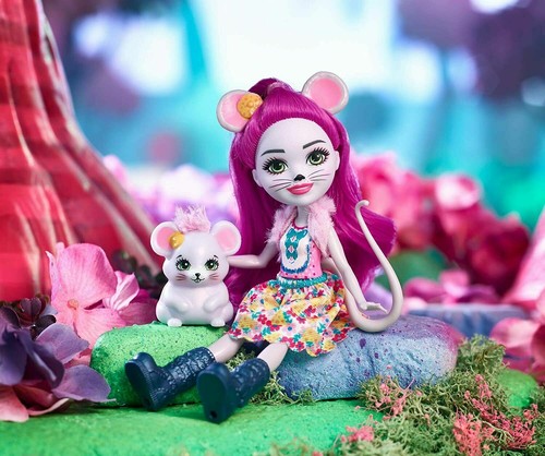 Figura Muñeca Mayla Mouse Enchantimals FXM76 (6 pulgadas) y Fondue Animal Friend - Imagen 4 de 5