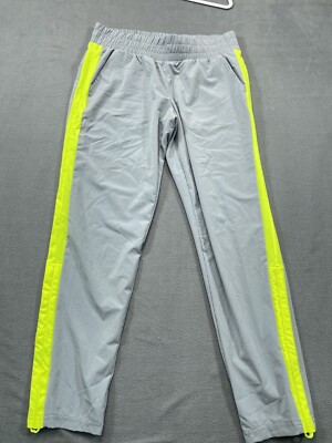 GAP Fit Active Pant Women Small Athletic Cool Gray Elastic Neon Stripe Cinch