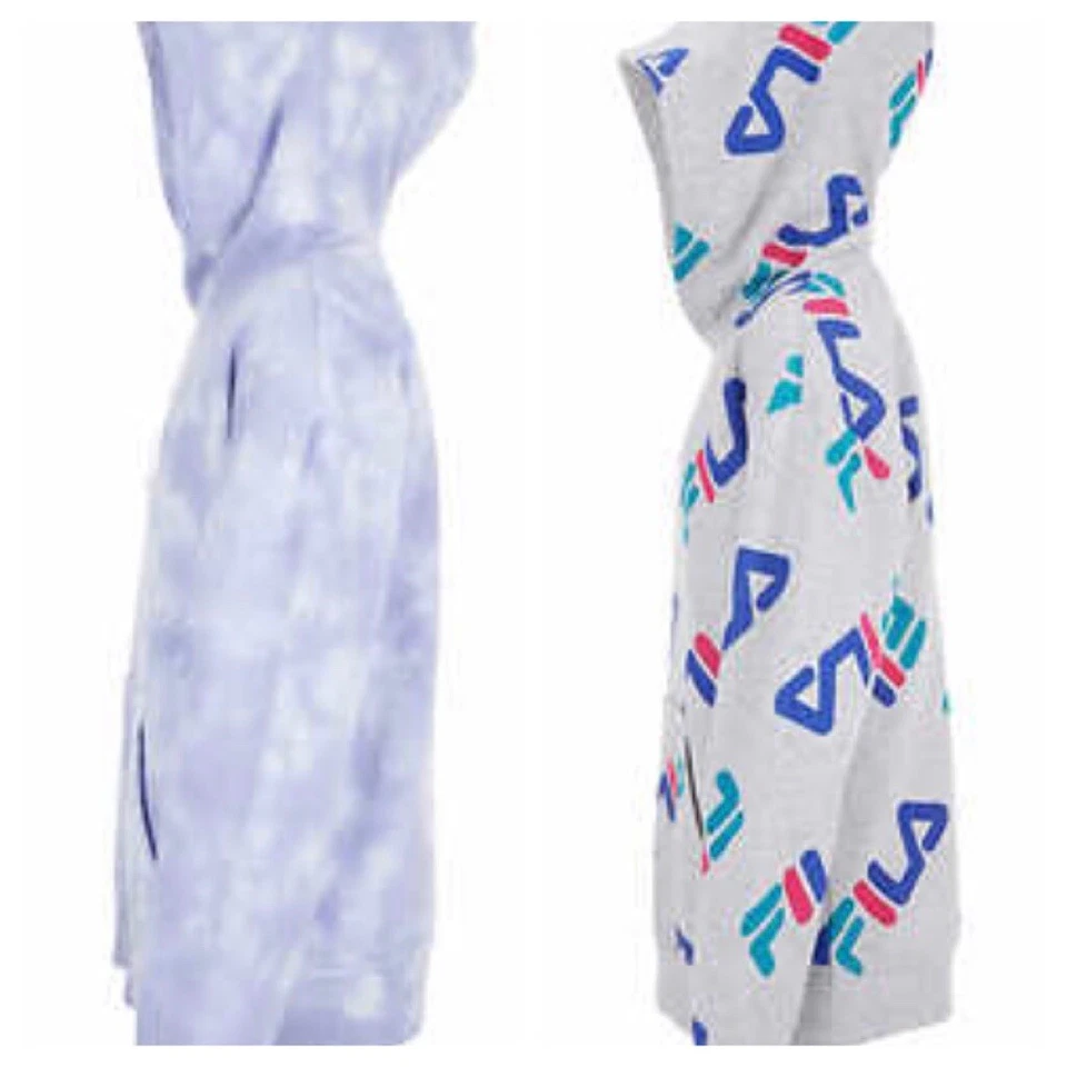 👚 2 PACK FILA MEDIUM Youth Pullover Hoodie Kangaroo Pocket Brand Logo - Image 3 of 4