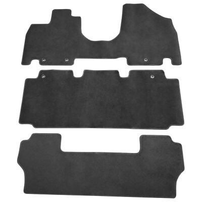For 11-17 Honda Odyssey Black Floor Mats Carpet Non-slip Front & Rear Nylon 3Pcs