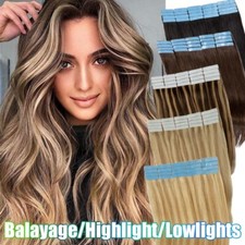 Tape In Full THICK Skin Weft Remy 100 Human Hair Extensions 60pcs Honey Blonde