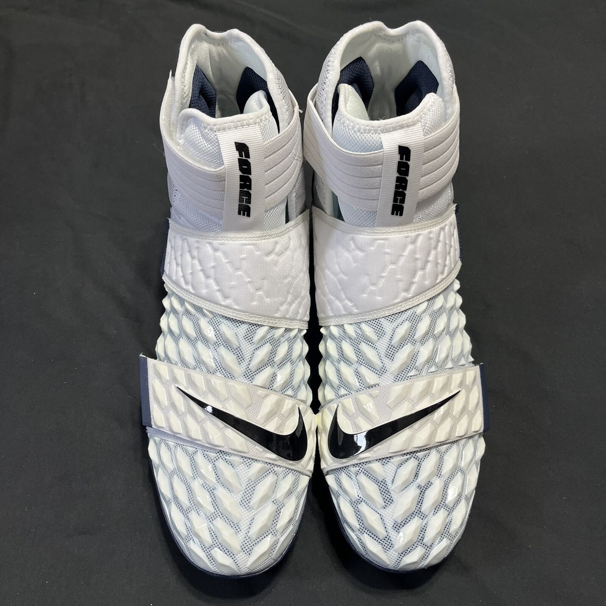 Nike Force Savage Elite 2 White/Navy Mesh Football Cleats 