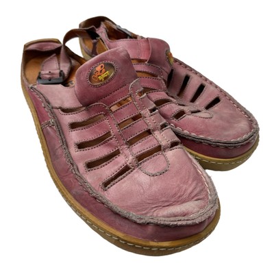 Eject Handmade Leather Slide Sandals Size 39 Us 8.5-9 Pink Y2K Grunge