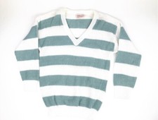 Vintage Jamenits Sweater Womens Medium Birds Eye Knit V-Neck Made In USA