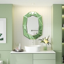 100 x 72cm Modern Diamond Beveled Edge Bathroom Wall Vanity Mirror Irregular Art