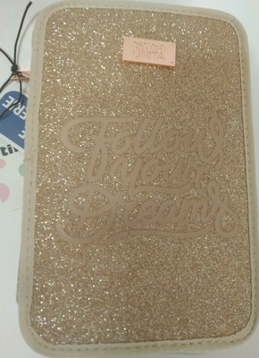 ASTUCCIO TRIPLO MOD GLAMOUR TINTA UNITA ORO GLITTERATO CON 2 PENNE CANCELLABILI | eBay