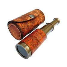 Set of 5 pcs Marine Telescope Nautical Brass Marine Telescope With Leather Box