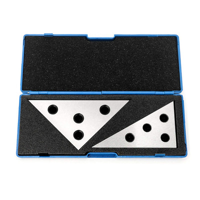 QWORK Solid Angle Plate Set, 2 Pcs Triangle Angle Block, 30-60-90 Degree&45-45