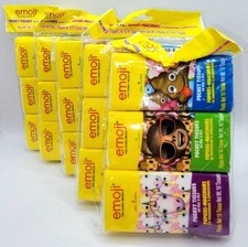 LOT DE 5 mouchoirs de poche Emoji - 10 ct. 3 PLY chacun - SCELLÉ COMME SUR Fournitures scolaires