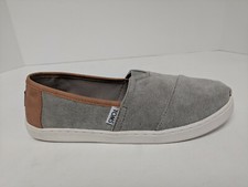 Toms Classic Slip-On Shoes, Corduroy Grey, Big Kids 5.5 M