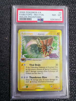 2006 Pokemon Kabutops Rev Foil Holon Phantoms Delta Species PSA 8 Near Mint - Mi