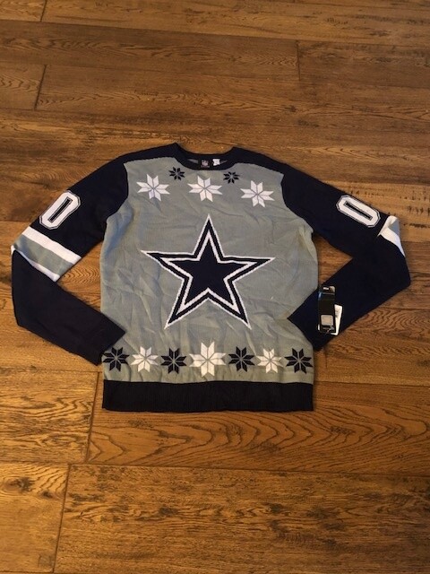 Dallas Cowboys NFL Women's Big Logo V-neck Ugly Christmas Sweater Small for sale online | eBay