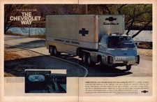 1966 Chevrolet Turbo Titan III Truck TWO PAGE Print Ad Dream Gas Turbine