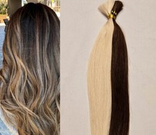 18 , 20 , 22 100g, 100 Human V-light Bulk Hair Extensions Loose Hair 4/613