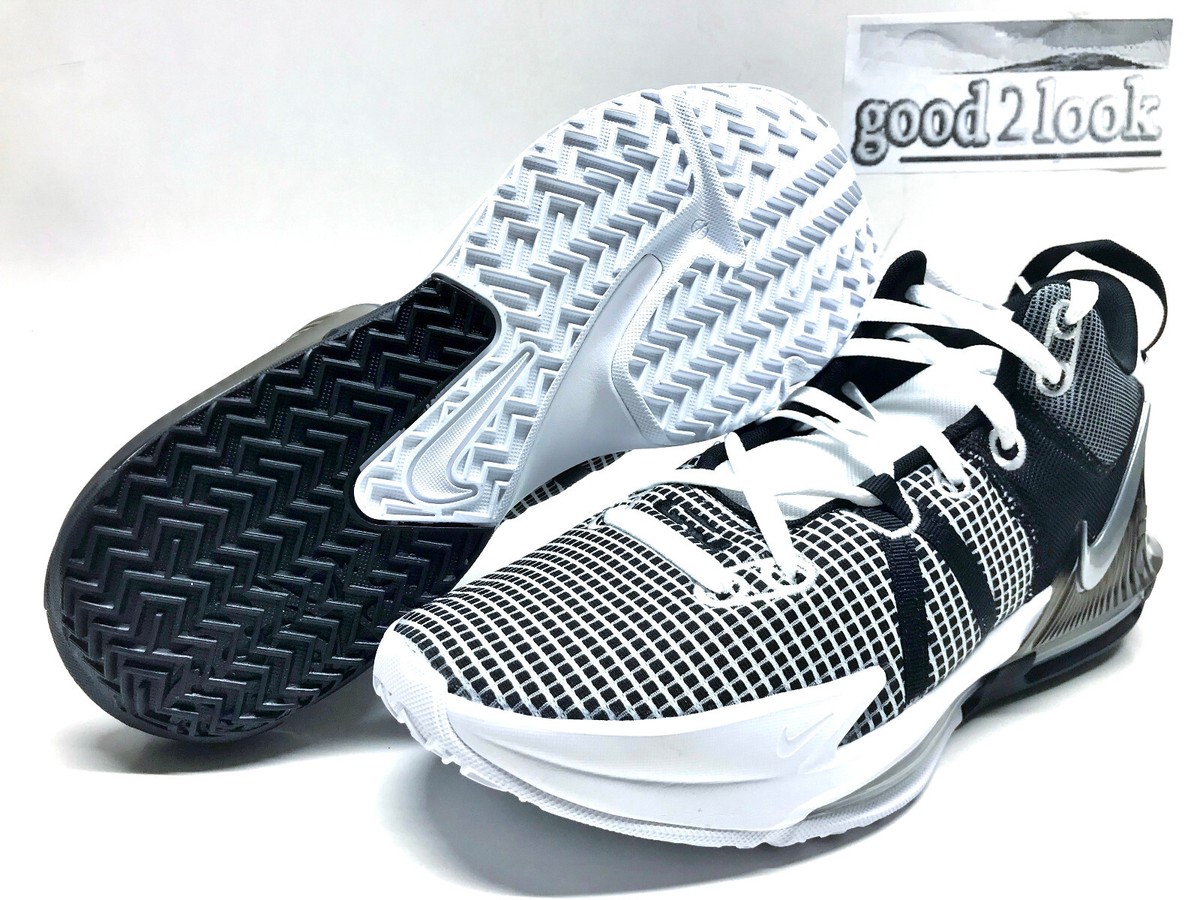 NIKE LEBRON WITNESS VII WHITE/METALLIC SILVER-BLACK SIZE