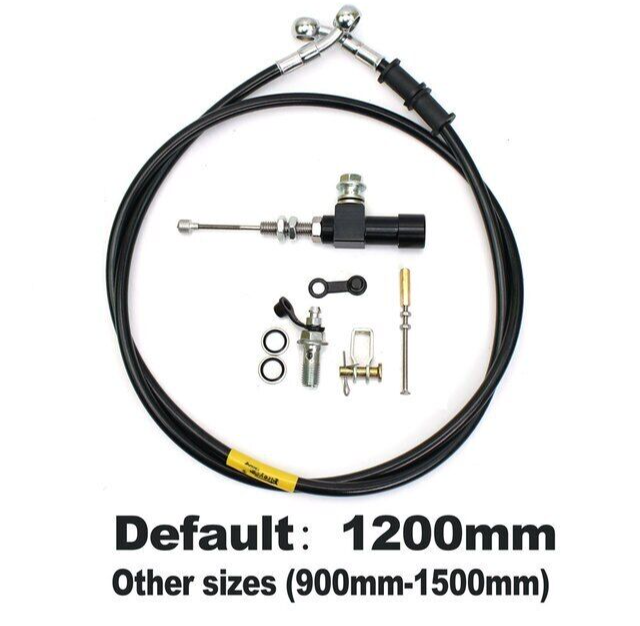 BLACK Hydraulic Clutch Conversion FULL Kit Hose Cylinder Chopper