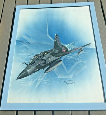 Avion Reaction Mirage 2000 D Biplace Gouache Signee Et Datee 94 Ebay