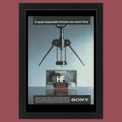 80er Jahre * Original Werbung ''Sony, HF Audiokassette'' Rahmen
