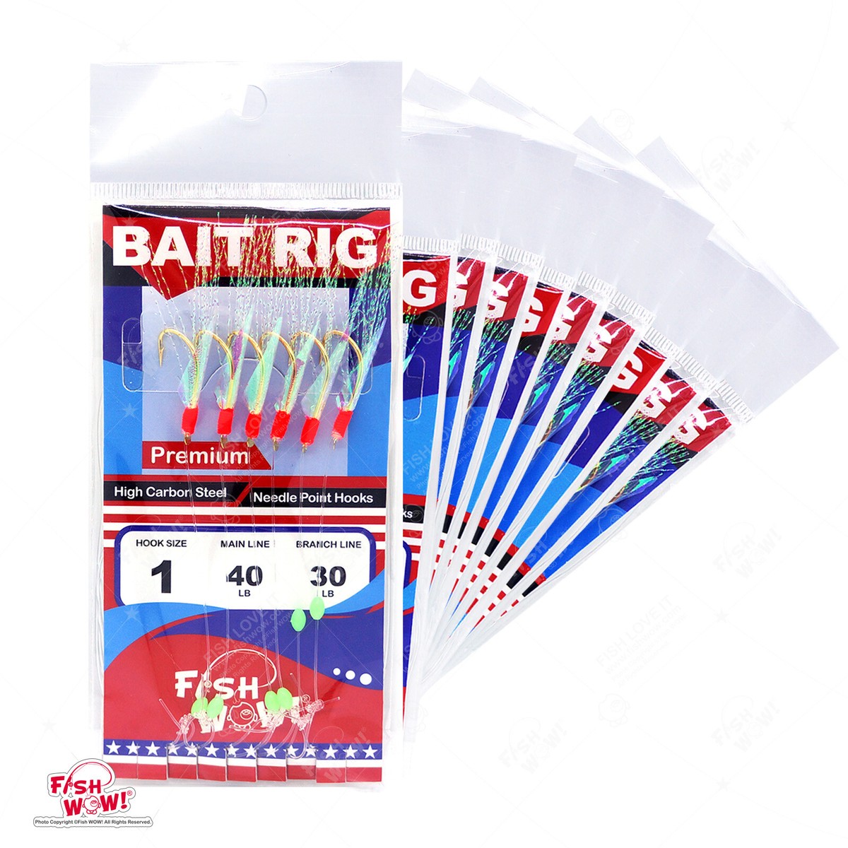 Multiple Hoochie Rigs Fishing Bait Rig Multiple Hooks Sabiki Fishing Rigs - 6 Hook Gold Bait ...