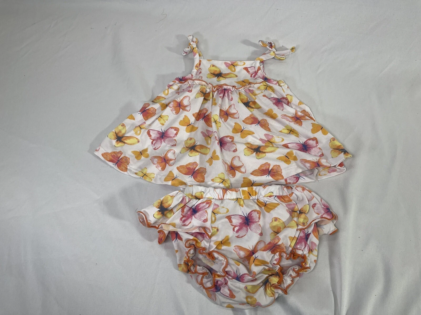 Baby Starters Butterfly Shorts Set Baby Girls 18 Months Tank Top Ruffle Bottoms