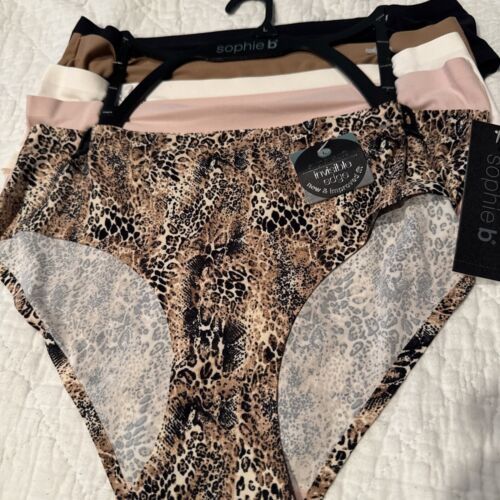 Sophie B Womens 5 Pack Hipster No Show Underwear Panties Large